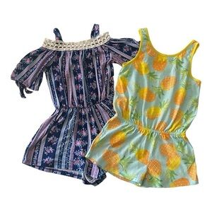 ROMPERS-GIRLS SIZE 5-BUNDLE OF 2 ROMPERS-HEART & ARROW AND CHILDRENS PLACE
